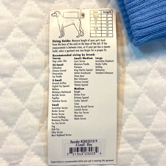 East Side Collection Dog Sweater. Blue Chenille Cable Knit. NWT **sweater only** - Picture 9 of 13